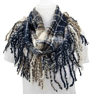 Plaid Fringe Scarf